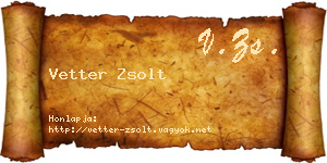 Vetter Zsolt névjegykártya